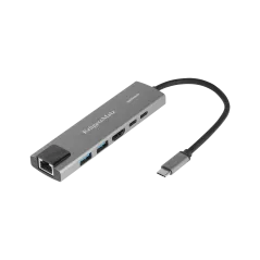 Adapter (HUB) USB typu C na HDMI/2x USB3.0/2x USB typu C/RJ45