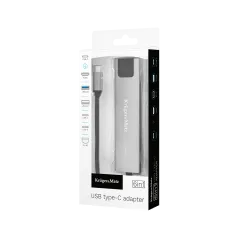 Adapter (HUB) USB typu C na HDMI/2x USB3.0/2x USB typu C/RJ45