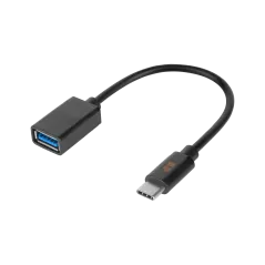 Adapter USB gniazdo A 3.0 - wtyk typu C OTG REBEL 15 cm