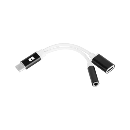Adapter USB typu C - gniazdo Jack 3.5 + gniazdo USB typu C stereo 15 cm REBEL