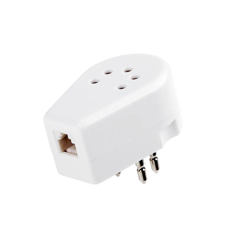 Adapter wtyku telefonicznego Belgijskiego - biały