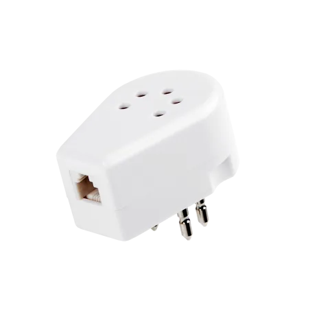 Adapter wtyku telefonicznego Belgijskiego - biały