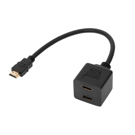 Adaptor HDMI wtyk-2 x gniazdo na kablu 30cm