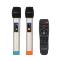 Aktywna kolumna głośnikowa (z 2 mikrofonami bezprzewodowymi UHF, SD, Bluetooth, FM, USB) 20 Watt