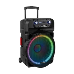 Aktywna kolumna głośnikowa (z 2 mikrofonami bezprzewodowymi UHF, SD, Bluetooth, FM, USB, LED) 60 Watt