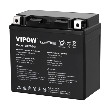 Akumulator VIPOW typu MC do motocykli 12V 14Ah