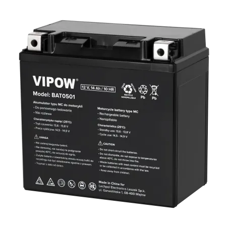 Akumulator VIPOW typu MC do motocykli 12V 14Ah