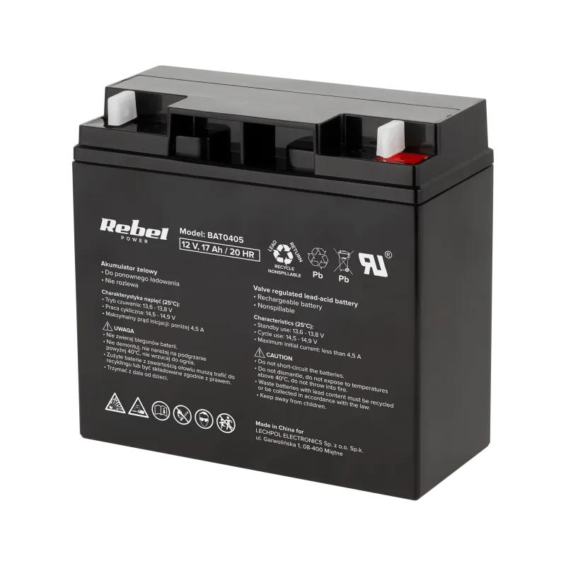Akumulator żelowy Rebel 12V 17Ah Akumulator żelowy Rebel 12V 17Ah