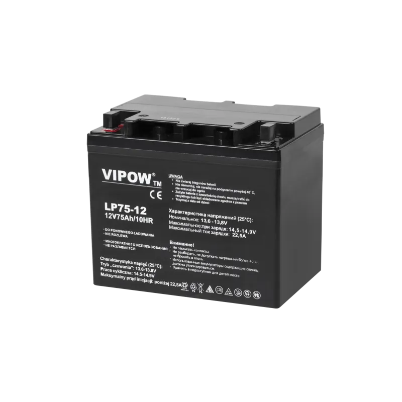 Akumulator żelowy VIPOW 12V 75Ah