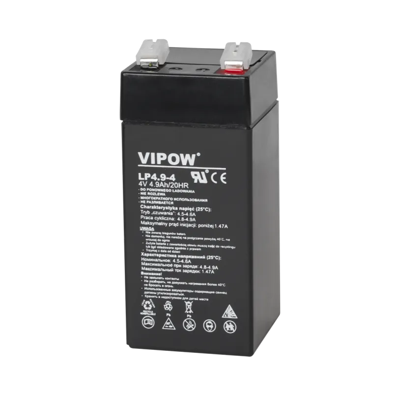 Akumulator żelowy VIPOW 4V 4,9Ah