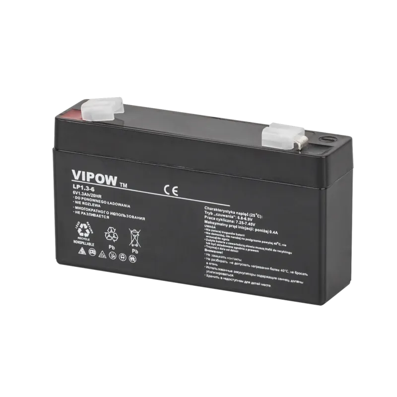 Akumulator żelowy VIPOW 6V 1.3Ah