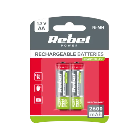 Akumulatorki REBEL HR6 2600 mAh Ni-MH 2szt/bl