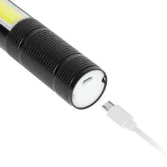 Akumulatorowa latarka wielofunkcyjna  REBEL (zoom, nożyk, młotek do szyby)