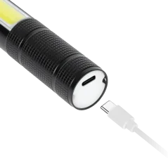 Akumulatorowa latarka wielofunkcyjna Rebel (zoom, nożyk, młotek do szyby).