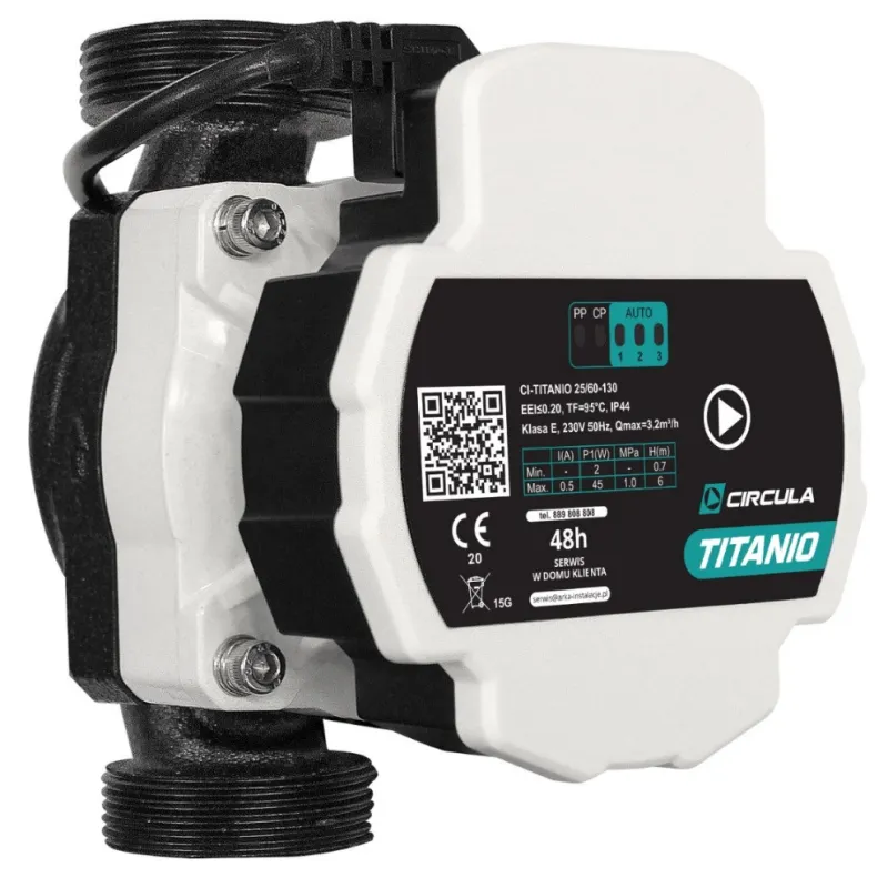 Circula Titanio Pompa Obiegowa C.O. 25/60 130 - PWM Circula Titanio Pompa Obiegowa C.O. 25/60 130 - PWM