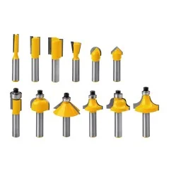 Zestaw frezów stolarskich szybkotnących, trzpień 6 mm, 12 szt.