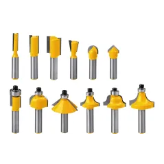 Zestaw frezów stolarskich szybkotnących, trzpień 6 mm, 12 szt.