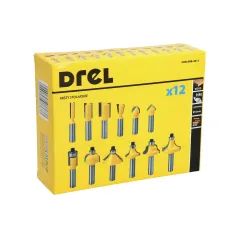 Zestaw frezów stolarskich szybkotnących, trzpień 6 mm, 12 szt.