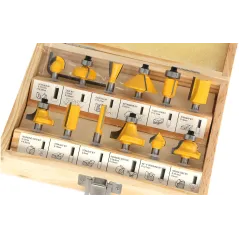 Zestaw frezów stolarskich szybkotnących, trzpień 6 mm, 12 szt.