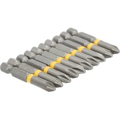 Końcówki wkrętakowe krzyżowe PH2 x 50 mm, 10 szt., Drel