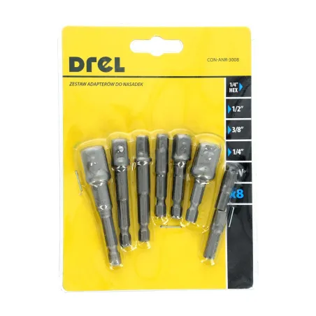 Zestaw adapterów do nasadek, kpl. 8 szt.