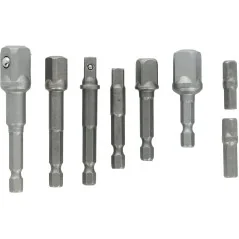 Zestaw adapterów do nasadek, kpl. 8 szt., Drel
