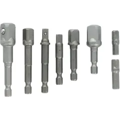 Zestaw adapterów do nasadek, kpl. 8 szt., Drel