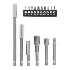 Zestaw uchwytów, adapterów i końcówek 16 szt.