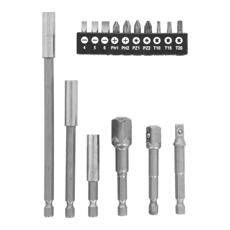 Zestaw uchwytów, adapterów i końcówek 16 szt.