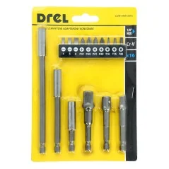 Zestaw uchwytów, adapterów i końcówek 16 szt.