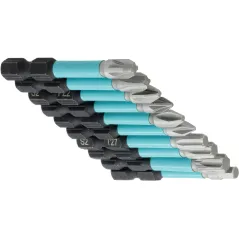 Zestaw końcówek udarowych 10 szt., S2 z karabińczykiem waart