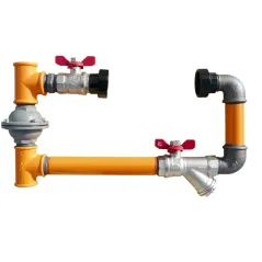 Obejście pompowe poziome z zaworem różnicowym 1 1/2” i dwoma zaworami kulowymi Calido 1