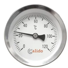 Termometr bimetaliczny tylny Ø26 mm G1/2, 0-120°C czujnik 6 mm Calido