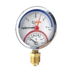 Termomanometr 80 mm Calido szkło G1/2 ciśnienie do 4 bar