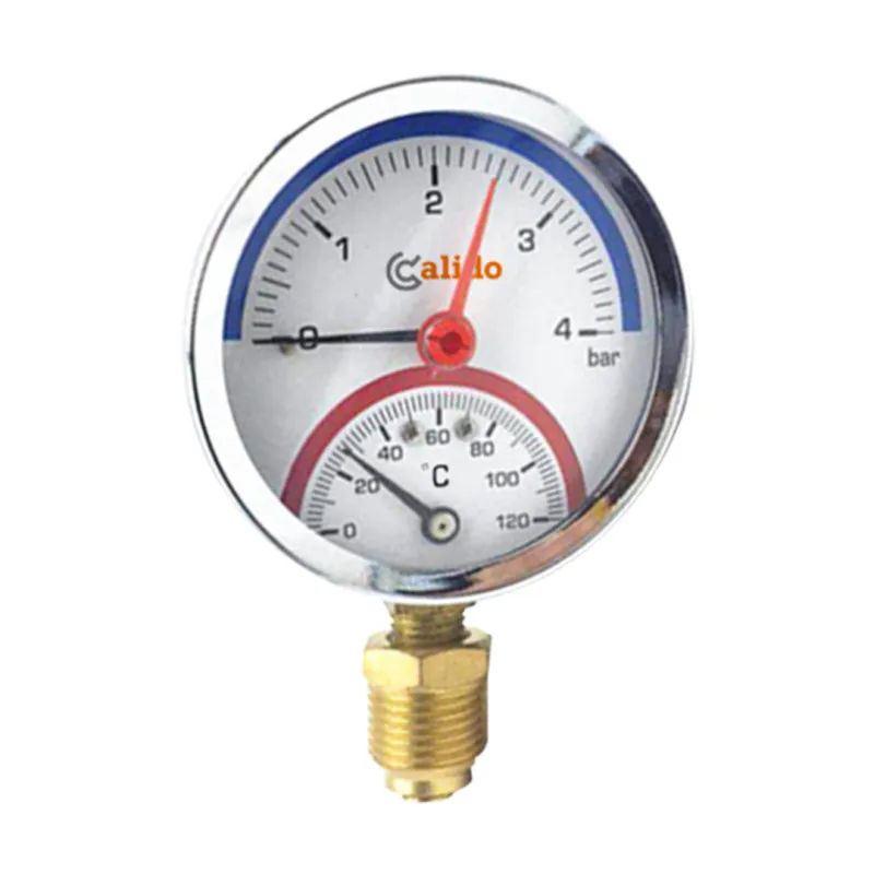 Termomanometr 80 mm szkło G1/2 pomiar ciśnienia do 4 bar Calido Termomanometr 80 mm szkło G1/2 pomiar ciśnienia do 4 bar Calido