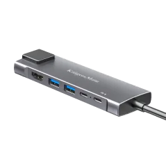 Adapter (HUB) USB typu C na HDMI/2x USB3.0/2x USB typu C/RJ45