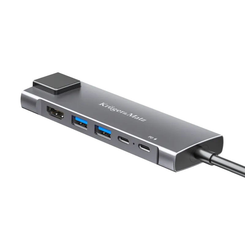 Adapter (HUB) USB typu C na HDMI/2x USB3.0/2x USB typu C/RJ45