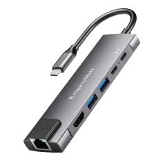 Adapter (HUB) USB typu C na HDMI/2x USB3.0/2x USB typu C/RJ45