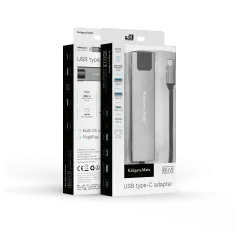 Adapter (HUB) USB typu C na HDMI/2x USB3.0/2x USB typu C/RJ45