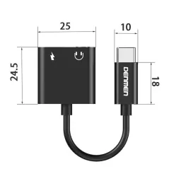 Adapter przejściówka USB typu C - Jack + USB typu C (ładowanie)
