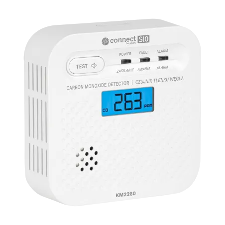 Czujnik czadu, tlenku węgla Kruger&Matz Connect S10 Tuya PN-EN50921
