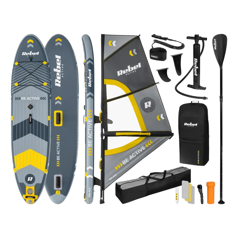 Deska REBEL ACTIVE SUP, windsurfing, pompowana, zestaw, 305x76x15