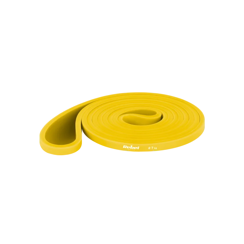 Guma do ćwiczeń TPE - Power Band PT-1, żółta 4-7 kg REBEL ACTIVE Guma do ćwiczeń TPE - Power Band PT-1, żółta 4-7 kg REBEL ACTIVE