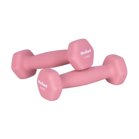 Hantelki żeliwne neoprenowe HEX 2x0.5kg, REBEL ACTIVE
