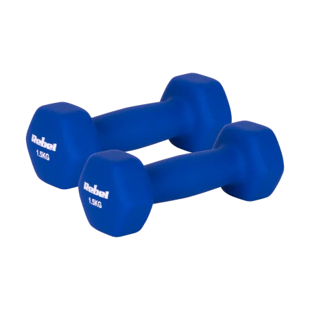 Hantelki żeliwne neoprenowe HEX 2x1.5kg, REBEL ACTIVE