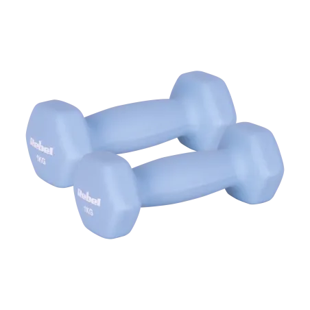 Hantelki żeliwne neoprenowe HEX 2x1kg, REBEL ACTIVE