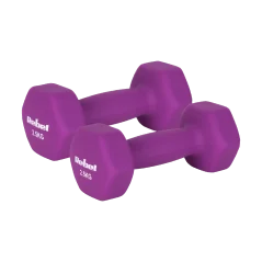 Hantelki żeliwne neoprenowe HEX 2x2.5kg, REBEL ACTIVE