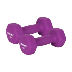 Hantelki żeliwne neoprenowe HEX 2x2.5kg, REBEL ACTIVE