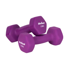 Hantelki żeliwne neoprenowe HEX 2x2.5kg, REBEL ACTIVE