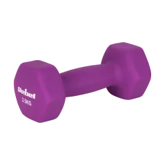 Hantelki żeliwne neoprenowe HEX 2x2.5kg, REBEL ACTIVE